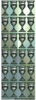 Passover Seder Cups Stickers Silver Tiny Kiddush Cups Goblet Becher Set of 144 0.5" each