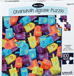 100 Piece Chanukah Jigsaw Puzzle Dreidels