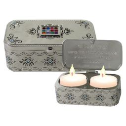 Floral Design Choshen Jeweled Travel Size Candlesticks In A Box With Cover