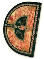 Artistic Illuminated Round Passover Haggadah by Matan Arts Hebrew English Made in ISRAEL