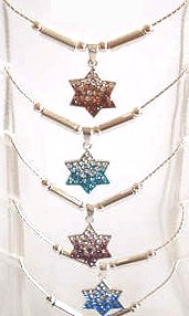 Swarovski Star Of David / Magen David Sterling Silver Necklace Made in Israel