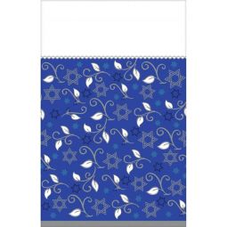 Joyous Holiday Star of David Blue White Paper Tablecover - Great for Holiday & ShabbatTable!