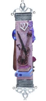 Girls Arts and Sports Mezuzah Hand Painted By Reuven Masel Kosher Parchment included