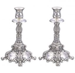 Back order Traditional Shabbat Candlesticks Silver Plated 14" Tall