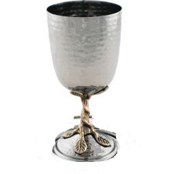 Hammered Stainless Steel Kiddush Cup / Goblet 6.75"