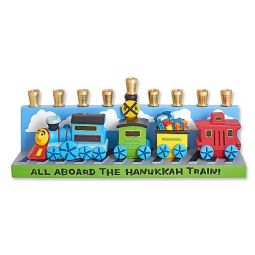 Thomas the Tank Engine Whimsical Train Children's Chanukah Menorah