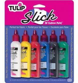 TULIP 3D Fashion Paints Slick Basic Colors - Set of 6 37ml each