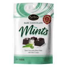 Bartons' Dark Chocolate Mints  Bites Filled with Mint Cream PASSOVER 4.5 OZ POUCH