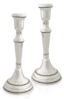 925 Sterling Silver Filigree Shabbat Candlesticks 6.5" Made in Israel By NADAV