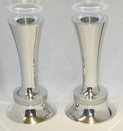 Artistic Aluminum 5" Shabbat Candlesticks Ofri Made in Israel by NADAV 20% off