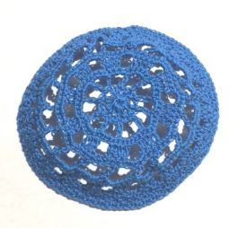 Ladies Dark Turquoise Crochet Lace Kippah Yarmulke / Hair Covering for Women Custom Hand Made