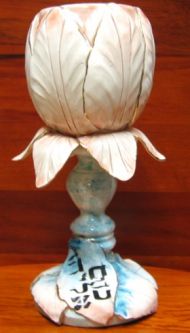 Artistic One of a Kind Eliyahu Passover Seder Cup " Flower" Hand Made Ceramic