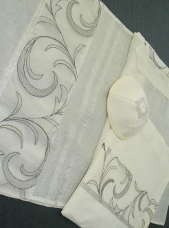 ONLY ONE Designer Women's Tallit / Prayer Shawl "Bella" Set of 3 / Sheer Polyester. Made in Israel