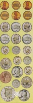 US Coins Stickers Great for the Projects! 6 sheets