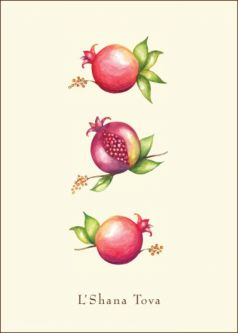 Artistic Jewish New Year Shana Tova Greeting Cards Pomegranate Medley By Ilana Landau Set of 10