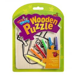 Chanukah Wooden Puzzle Kit Includes Wood Puzzle Board 6 Mini Markers Arts & Crafts Project