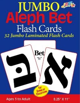 Jumbo Aleph Bet HEBREW LETTERS Laminated Flashcards 8.25" x 11"