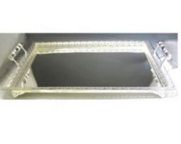 Large Silver Plated Square Tray for Candle Lighting