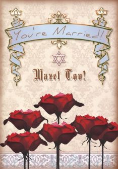 Mazel Tov You are Married Jewish Wedding Card by Mickie Caspi