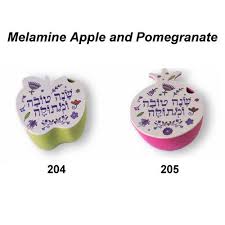 Colorful MELAMINE HONEY DISH "Apple" or "Pomegranate"