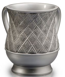 Acrylic Silver & Diamonds Netilat Yadaim Washing Cup 6" high
