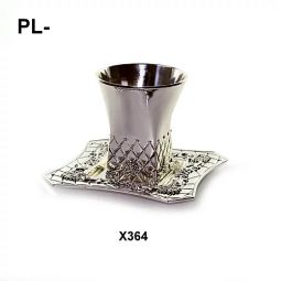 Silver plated Kiddush cup Becher with Tray