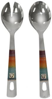Salad Server Set "Rainbow" by Lily Art Great for Shabbat Table!