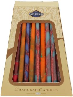 OUT OF STOCK Multicolored Safed Chanukah Candles Premium Hand Decorated Made in Israel