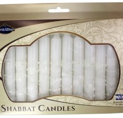 Safed Shabbat Candles "White Drops" 5.5" Set of 12 Hand Made in Israel
