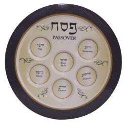 Melamine Passover Blue / White  Seder Plate 12"