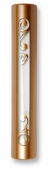 Modern Transparent Mezuzah in Bronze 6" Made in ISRAEL by KFIR Judaica Kosher Parchment Included