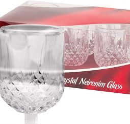 Crystal Neronim Glass Set of 6 Great for Shabbat Candles or Candelabra