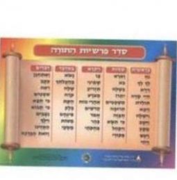 Seder Parshiyot HaTorah - Sidros of the Torah (Parshahs) Colorful Poster 23" x 29"