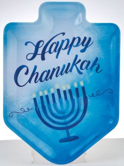 Chanukah Serving Tray: "Sapphire Collection" Dreidel Shaped Melamine