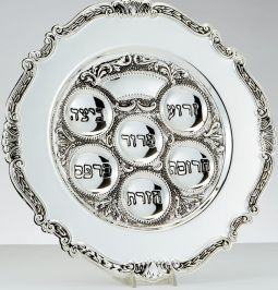 Traditional Silver plated Ornate Seder Plate