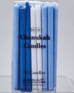 Deluxe Chanukah Candles Blue / White