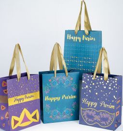 Happy Purim Gift Bags Set of 4