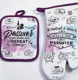"Passover Splash" Hostess Set includes Oven Mitt & Potholder