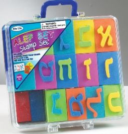 Alef-Bet Foam Stamp Set in Carrying Case - All 27 Hebrew Letters!