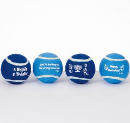 "Chewdaica" Set of 4 Chanukah Dog Tennis Balls