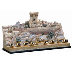 Beit Hamikdash Second Temple Replica Chanukah Menorah By Reuven Masel ONLY ONE AVAILABLE