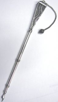 925 Filigree Sterling Silver Torah Pointer / YAD Made in Israel 9" long or 12" with the chain