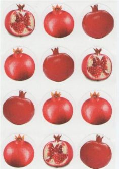 Pomegranate Rimonim Jewish High Holidays Rosh Hashana Stickers Set of 240