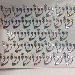 Crowned Shin Jewish Stickers For Make your own Mezuzah projects in Gold Holographic Silver or Black
