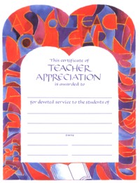 Certificate of Teacher Appreciation
