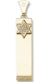 14K Yellow Gold Mezuzah Pendant (Optional 14K YG Chain or Gold Plated ) Comes in Gift Box
