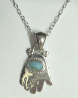 925 Sterling Silver / Turquoise Pendant with 18" Chain