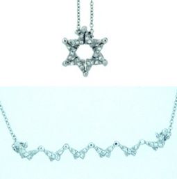 Star of David / Butterfly Sterling Silver & CZ Necklace