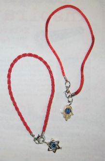 Red String Bracelet Available with Star of David or Hamsa - Evil Eye