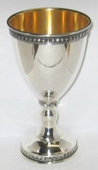 925 Sterling Silver Filigree Kiddush Cup / Goblet By Shevach Bros. 5 1/8 x 2 5/8